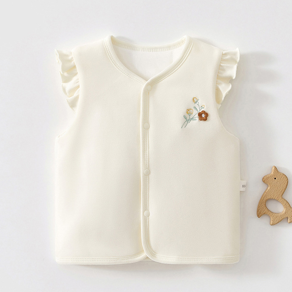 女の赤ちゃんベストキルティング暖かい秋冬幼児服フリル花刺繍プ - Baby Clothing Quilt のレビューと価格