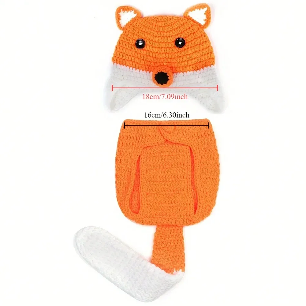 新生児用のかぎ針編みのキツネのコスチューム,写真のアクセサリ - Baby Clothing Crochet のレビューと価格