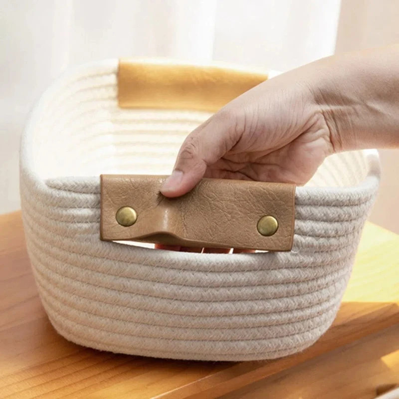 織綿ロープデスク収納バスケット折りたたみ式キーコンテナ家庭用 - Baby Clothing Basket のレビューと価格